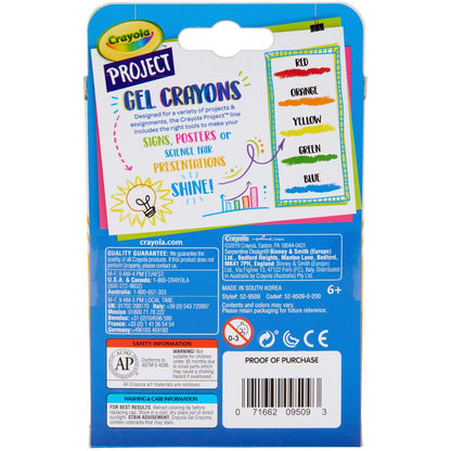 Crayola Project Gel Crayons / Crayones de Gel Colores y Plumones Crayola