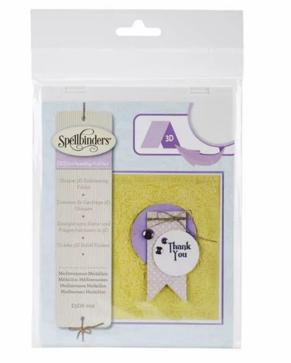 Mediterranean Medallion Unique 3D Embossing Folder / Folder 3D Medallón Mediterráneo Descontinuado Spellbinders