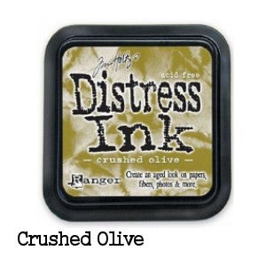 Tim Holtz Distress Crushed Olive / Tinta para Sellos Tintas Ranger