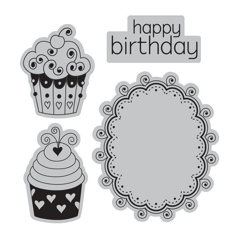 Set de Suajes y Sellos Cling de Cumpleaños / Happy Birthday Dados de Corte / Suajes / Troqueles Sizzix