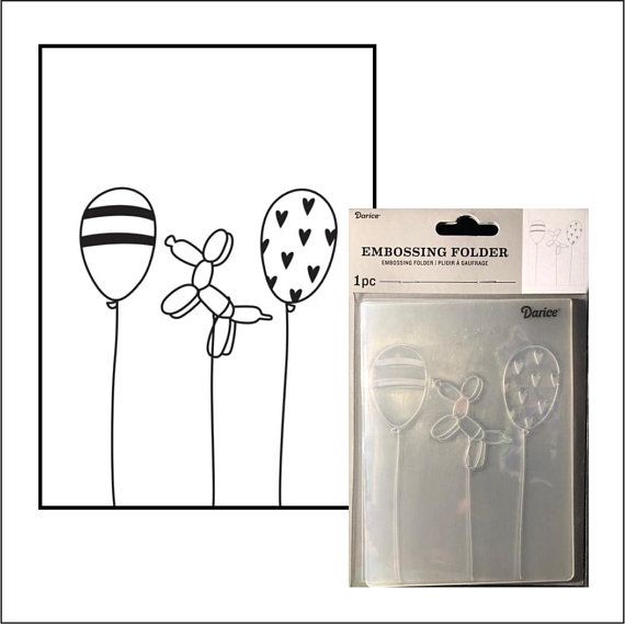 Embossing Folder Balloons Trio / Folder de Grabado Globos Descontinuado Darice