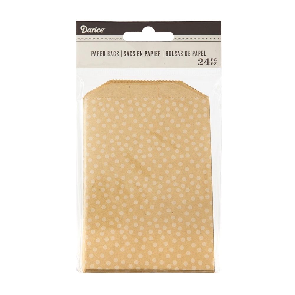 White Dots Kraft Bags / Bolsitas de Papel Kraft Decoradas Bolsas Darice