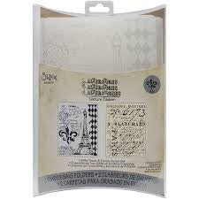 Tim Holtz Eiffel Tower &amp; French Script / 2 Folders de Grabado Torre Eiffel y Letras Descontinuado Tim Holtz