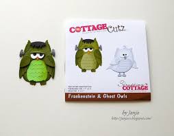 Frankenstein &amp; Ghost Owls Die /  Suaje de Búhos Dados de Corte / Suajes / Troqueles Cottage Cutz