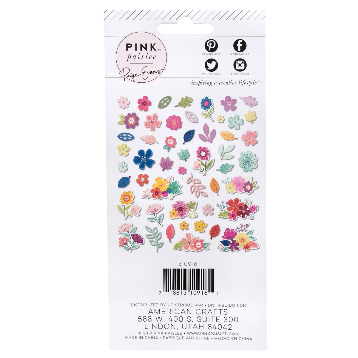 Die-Cuts Truly Grateful Paige Evans / Recortes Agradecimiento Flores Descontinuado Pink Paislee
