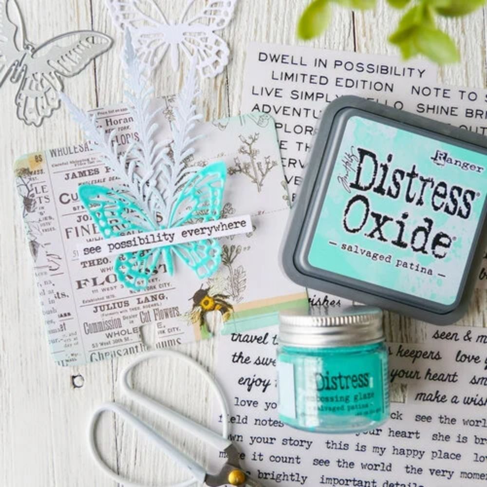 Tim Holtz Distress Oxide Re-Inker Salvaged Patina / Refill de Óxido Patina Tintas Ranger