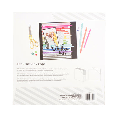 Red Patterned Cardstock / Cartulina Decorada Rojos 60 Hojas Descontinuado Core&