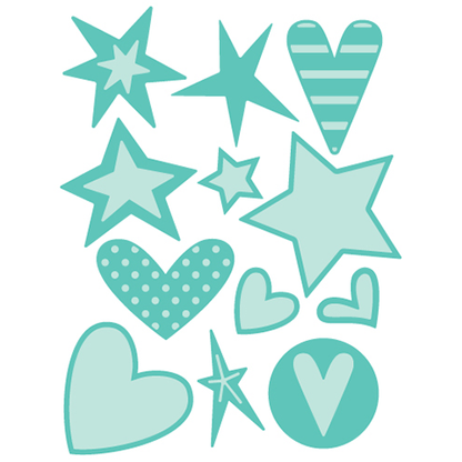 Stars Hearts Dies / Suajes de Estrellas y Corazones Dados de Corte / Suajes / Troqueles Cuttlebug