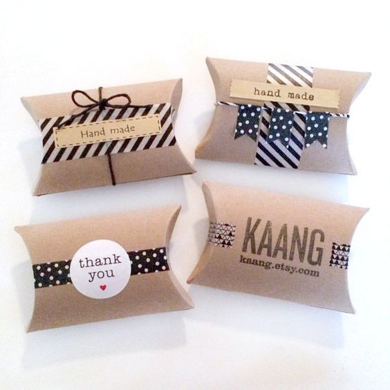 Kraft Pillow Boxes / 10 Cajitas de Almohada Listas Para Armar Cajitas para Armar Darice