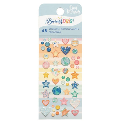 Buenos Dias Enamel Shapes Stickers / Estampas en 3D Decorativas Stickers American Crafts