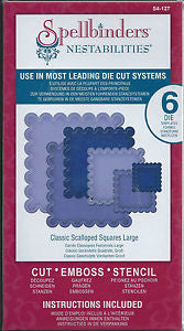 Suaje de Corte de Cuadro Escalopado / Classic Scalloped Squares Large Descontinuado Spellbinders