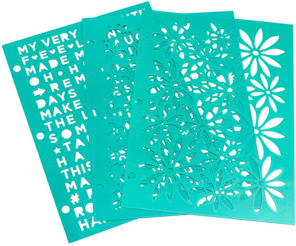 Wildflower &amp; Honey Mixed Media Stencils / 3 Estenciles de Flores Silvestres y Frases Descontinuado Vicki Boutin