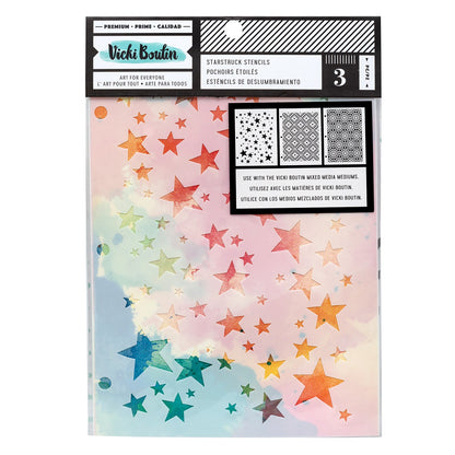 Starstruck Mixed Media Stencils / Estenciles de Deslumbramiento Esténciles / Plantillas Vicki Boutin