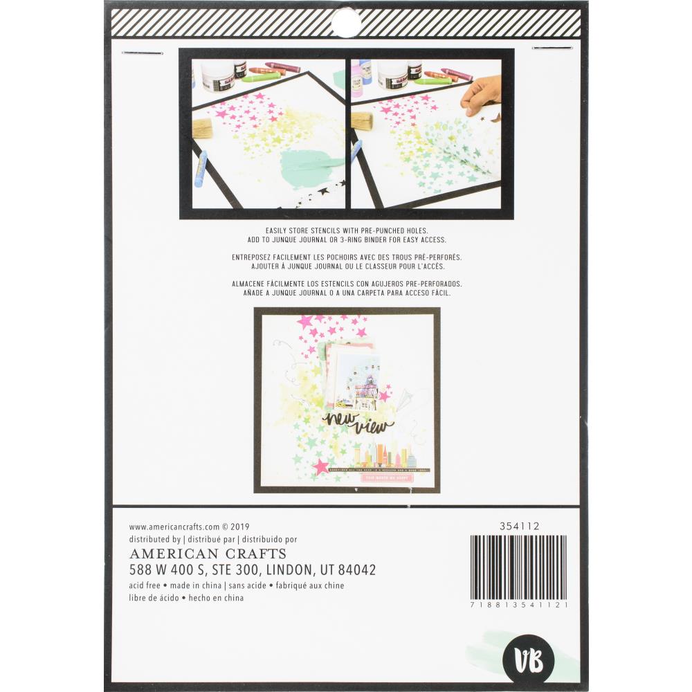 Starstruck Mixed Media Stencils / Estenciles de Deslumbramiento Esténciles / Plantillas Vicki Boutin