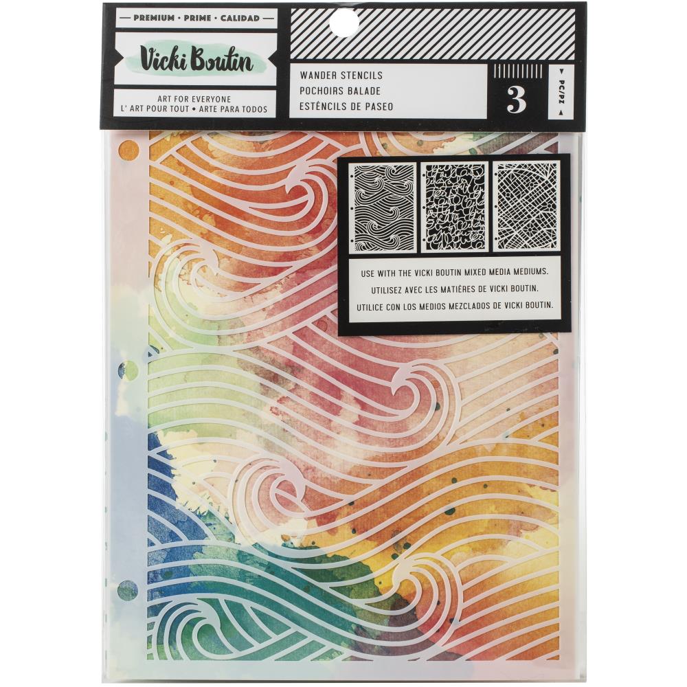 Wander Mixed Media Stencils / Estenciles de Paseo Descontinuado Vicki Boutin