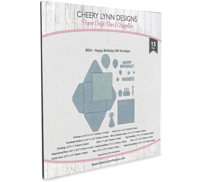 Happy Birthday Gift Envelope / Suaje de Corte de Sobre y Tarjeta Descontinuado Cheery Lynn Designs