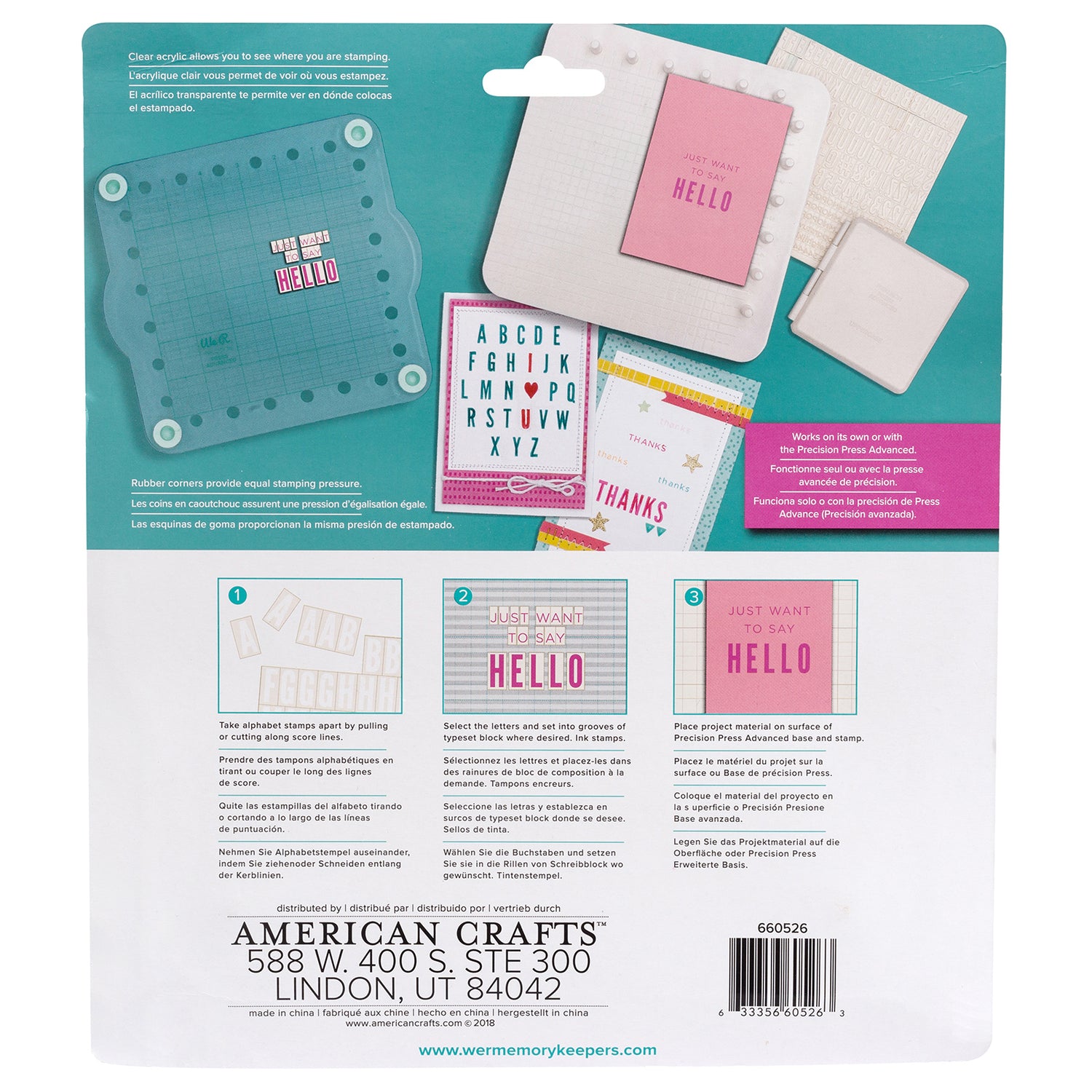 Typeset Stamping Block 339pcs / Bloque para Estampar Letras Herramientas We R Memory Keepers