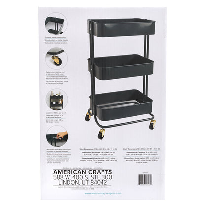 A la Cart Storage Cart Burnt Ash / Carrito Organizador con Ruedas Negro Almacenamiento y Organización We R Memory Keepers