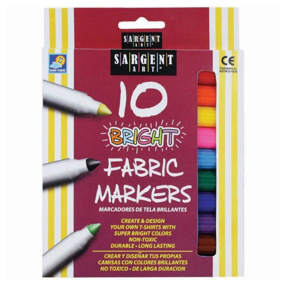 Bright Fabric Markers / 10 Marcadores para Tela