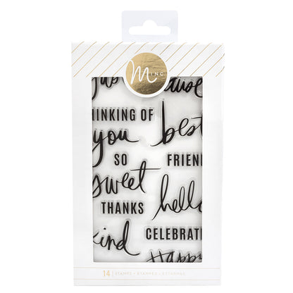 Minc Sentiment Stamps / Sellos de Polímero Frases Descontinuado Heidi Swapp