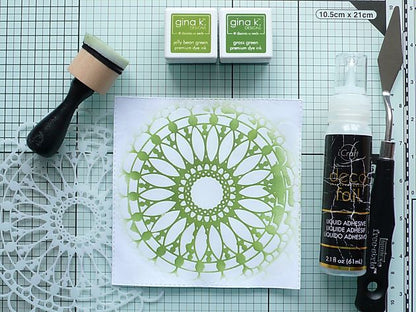 Flower Circle Stencil / Plantilla de Flor en Circulo Esténciles / Plantillas The Crafters Workshop