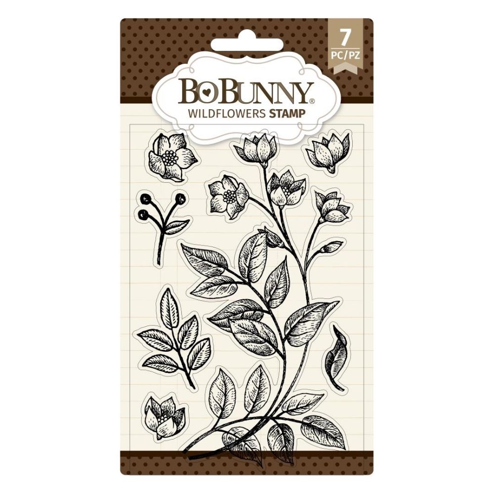 Wildflowers Stamps / 7 Sellos de Flores Silvestres Sellos BoBunny