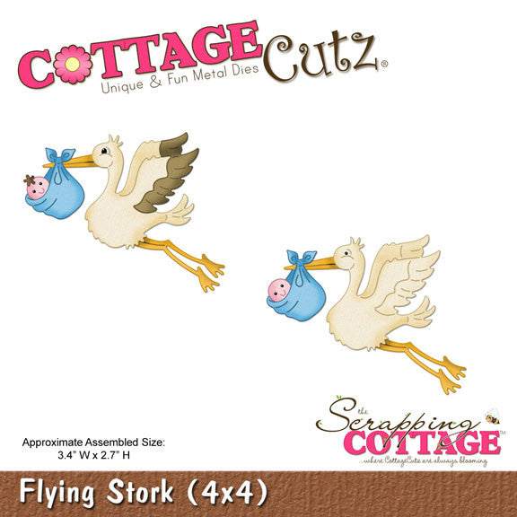 Suaje de Corte de Cigueña / Flying Stork Dados de Corte / Suajes / Troqueles Cottage Cutz