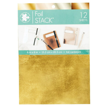 Foil Cardstock Pad 6 x 8 in / Block de Cartulina Metalizada Papel Foil Stack