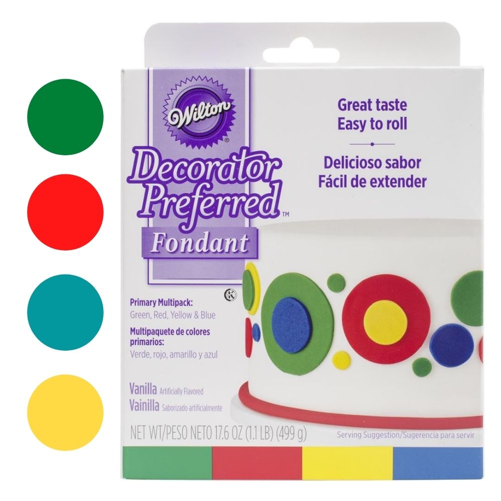 Multicolored Fondant 17.6 Oz / Fondant Varios Colores 499 g Repostería Wilton