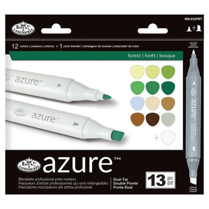 Azure Marker Set Forest / 13 Marcadores Alcohol Tonos Bosque Descontinuado Royal Langnickel