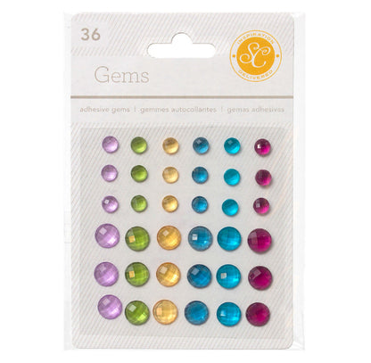 Lemon Lush Adhesive Gems 36 Pkg / Gemas Autoadhesivas Descontinuado American Crafts