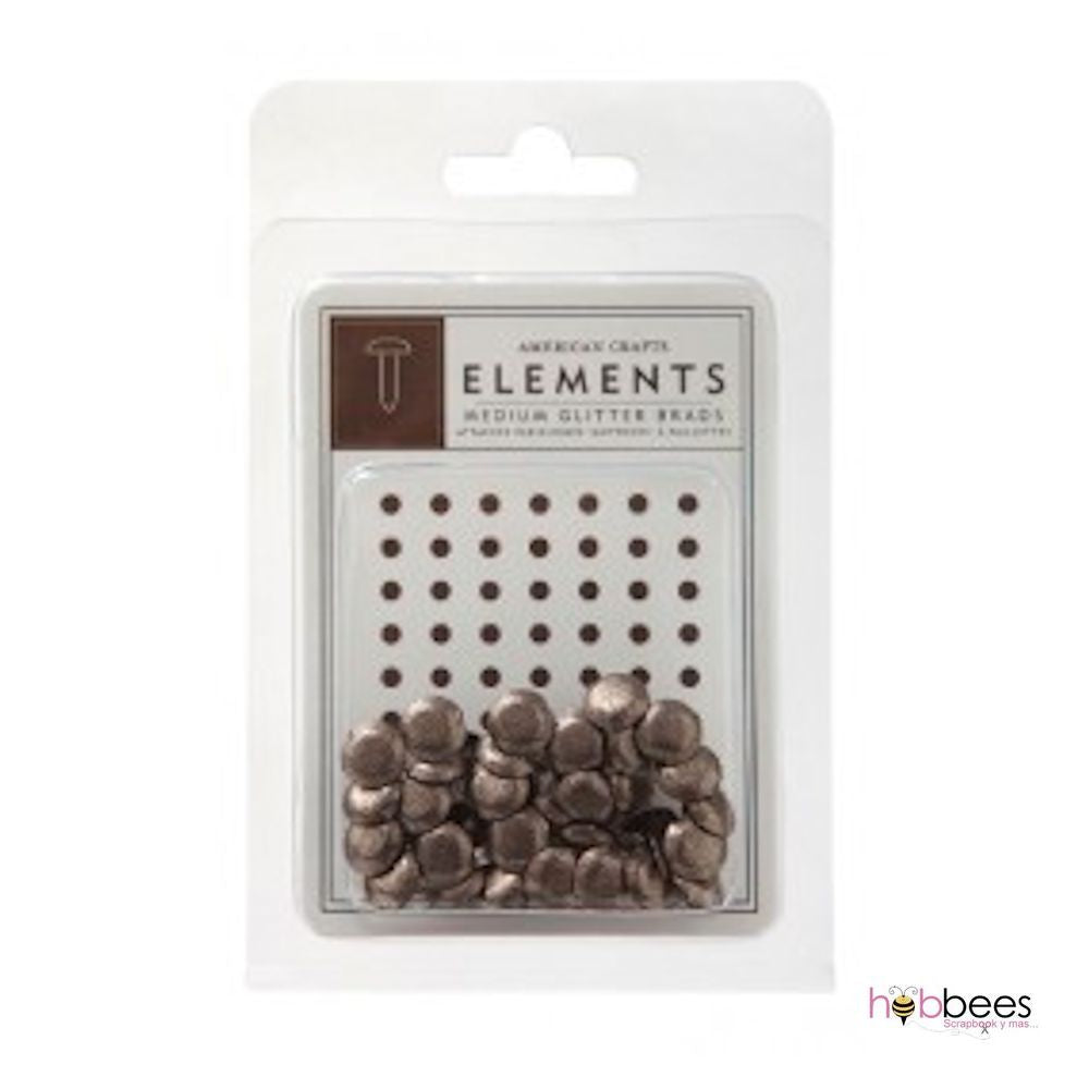 Chestnut Medium Brads Adornos / Embellishments American Crafts