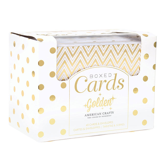 Golden Box of Cards / Tarjetas y Sobres Doradas Papel DCWV