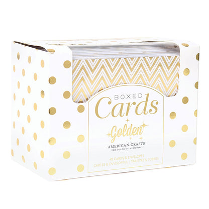 Golden Box of Cards / Tarjetas y Sobres Doradas Papel DCWV