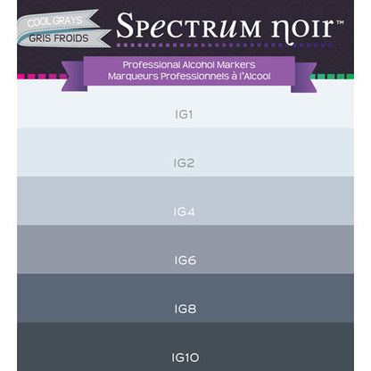 Spectrum Noir Cool Grays 6 pz. / Marcadores con Base de Alcohol Descontinuado Crafter&