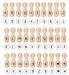 Wood Alphabet Stamps Kit / 30 Sellos de Madera de Alfabeto