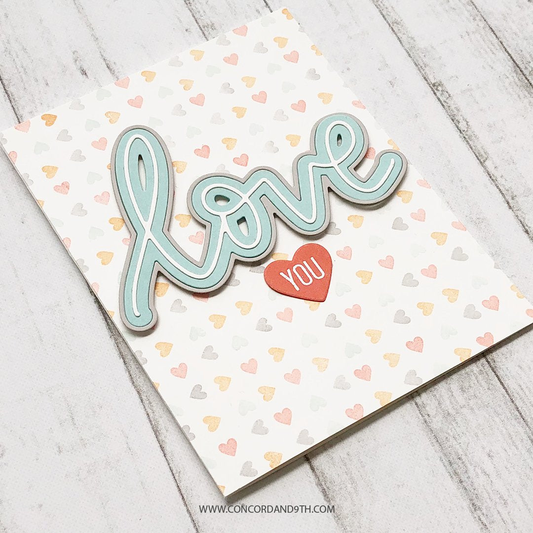 Heart &amp; Love Dies / Suajes de Corazón y Love Dados de Corte / Suajes / Troqueles Concord &amp; 9th