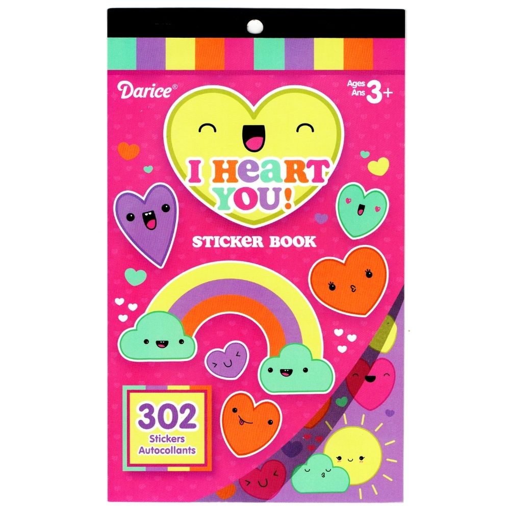 Sticker Book for Kids I Heart You / Libro con 302 Estampas Corazones