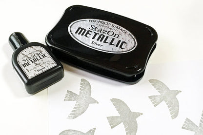 StazOn Metallic Solvent Ink Kit Silver / Tinta Plateada a Base de Solventes Tintas TSUKINEKO