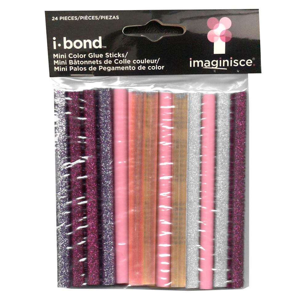 i-bond Mini Glue Sticks Glitter / Barras Pequeñas de Silicon con Brillitos Adhesivos / Pegamentos Imaginisce