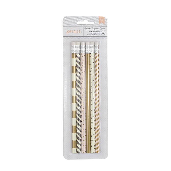 Patterned Pencils / Lápices Decorados Descontinuado American Crafts