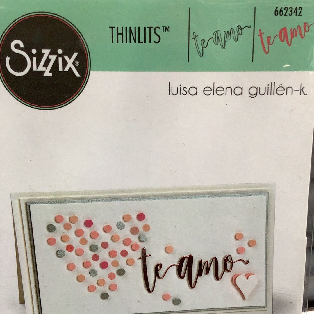 Thinlits Die Te Amo (I Love You) Die / Suaje Te Amo Descontinuado Sizzix