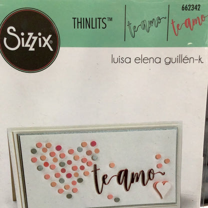 Thinlits Die Te Amo (I Love You) Die / Suaje Te Amo Descontinuado Sizzix