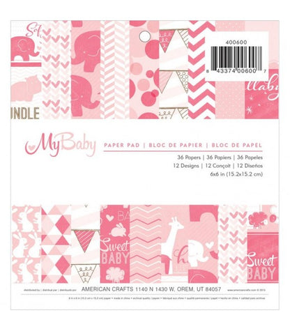 My Baby Girl Paper Pad / Block De Bebé - Niña Descontinuado American Crafts