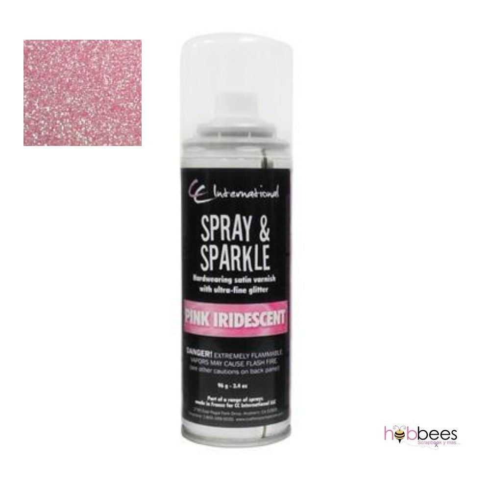 Spray &amp; Sparkle Pink Iridescent / Spray para dar brillitos al papel Descontinuado Crafter&