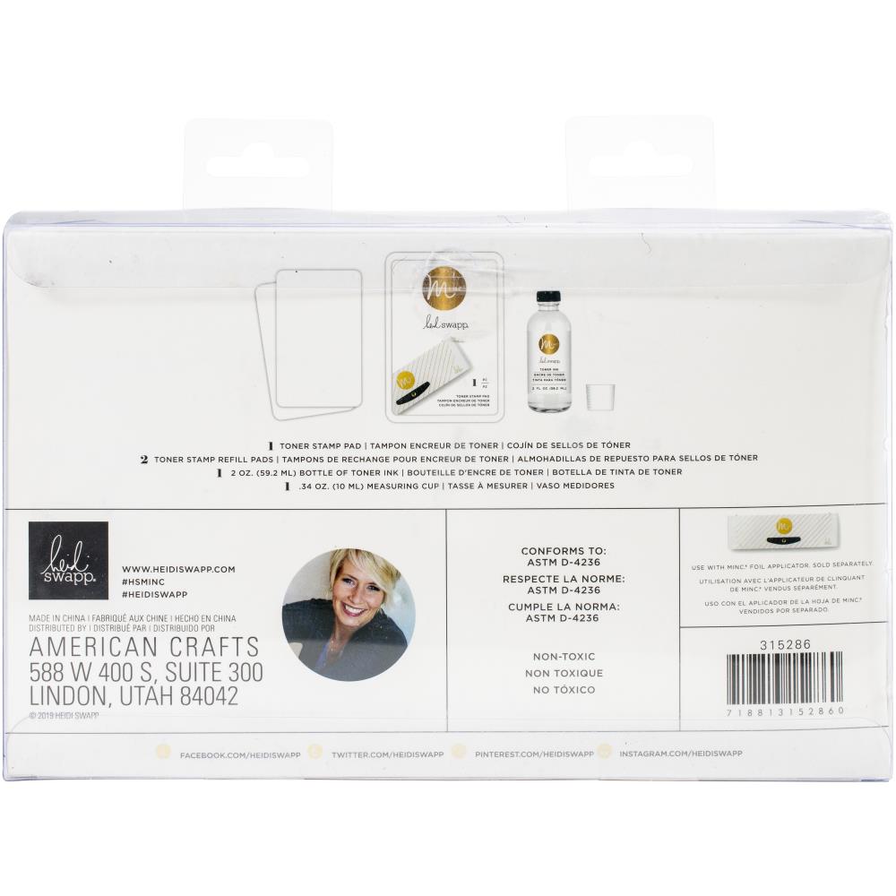 Minc Toner Stamping Kit / Kit para Estampado en Tóner Tintas Heidi Swapp