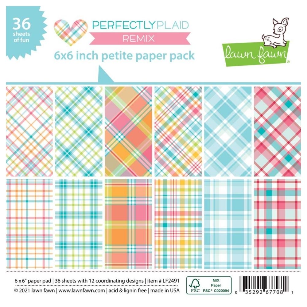 Perfectly Plaid Remix Petite Paper Pad 6" / Block de Papel Tartán 6"  Lawn Fawn
