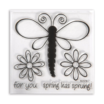 Dragonflies Dies &amp; Stamps / Set de Suajes y Sellos de Polímero de Libélulas Dados de Corte / Suajes / Troqueles Sizzix