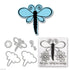 Dragonflies Dies & Stamps / Set de Suajes y Sellos de Polímero de Libélulas Dados de Corte / Suajes / Troqueles Sizzix