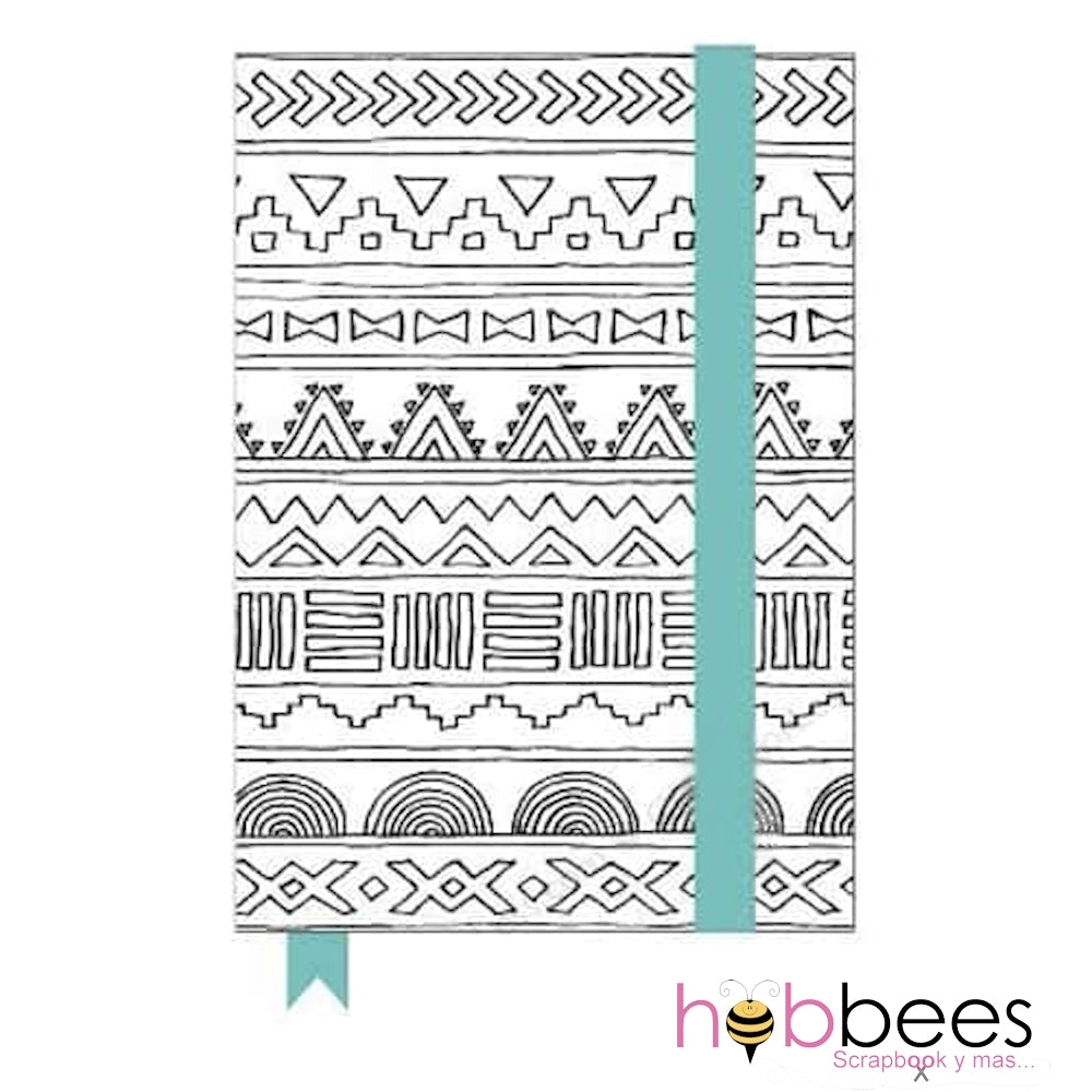 Adult Coloring Elastic Notebook / Libreta de Notas Rayada Personalizable Descontinuado American Crafts